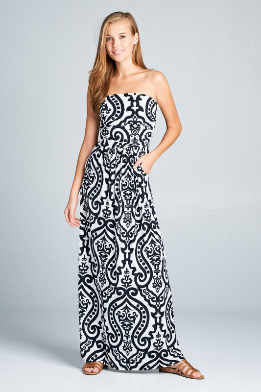 Ava A Strapless Maxi Dress